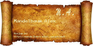Mandelbaum Alex névjegykártya